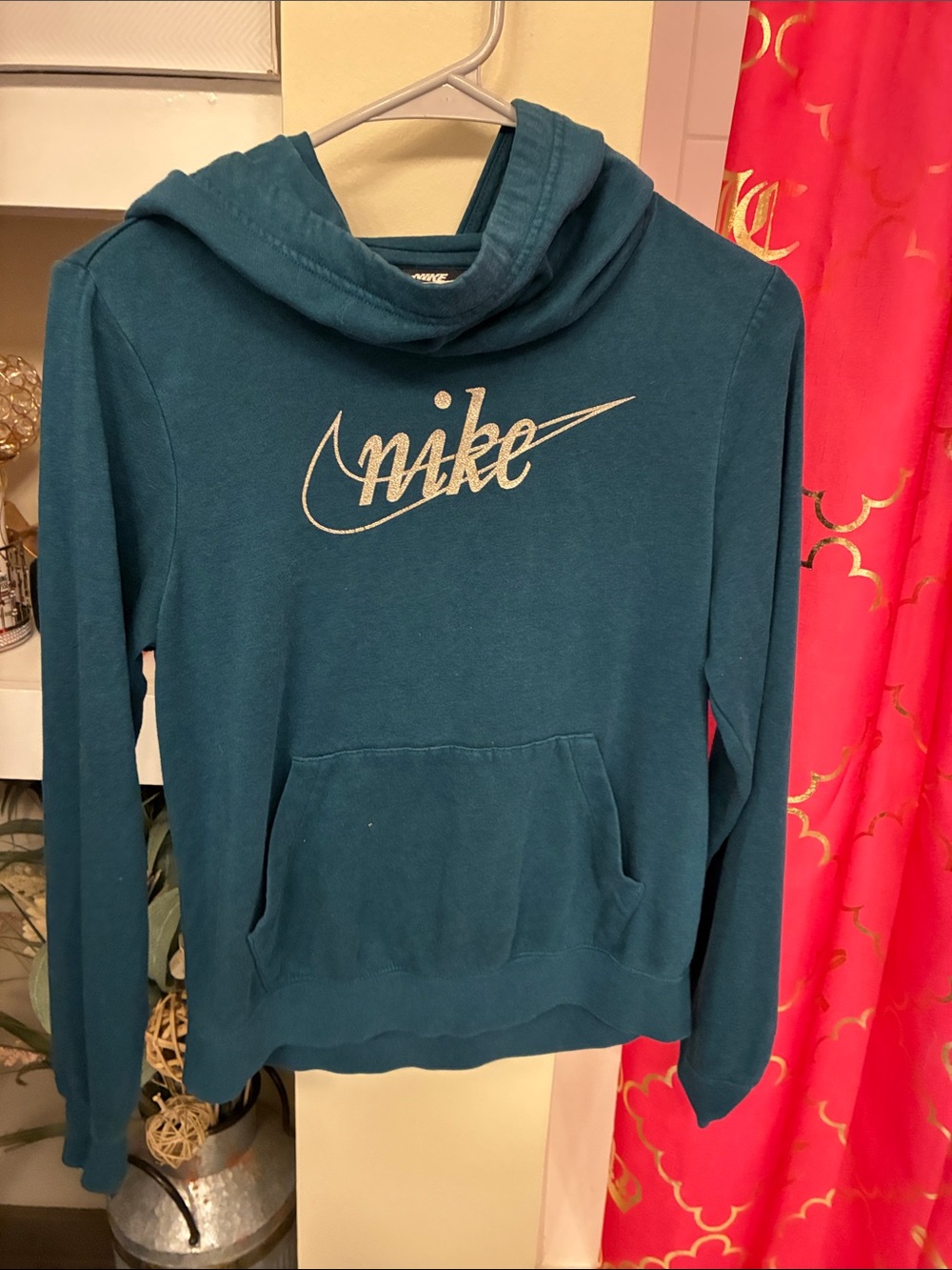 Nike Teal Women's Hooded Sweatshirt with Script Swoosh